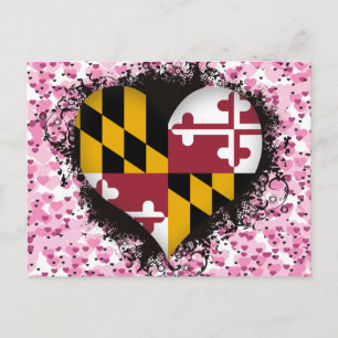 Vintag I Liebe Maryland Postkarte