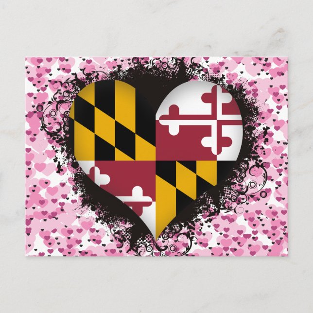 Vintag I Liebe Maryland Postkarte (Vorderseite)