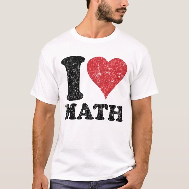 Vintag I Liebe Math Basic T - Shirt (Vorderseite)
