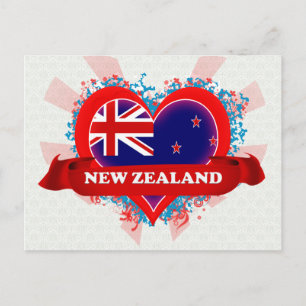 Vintag I Liebe Neuseeland Postkarte