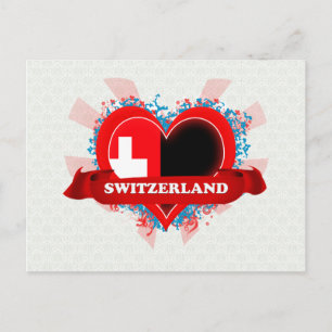 Vintag I Liebe Schweiz Postkarte