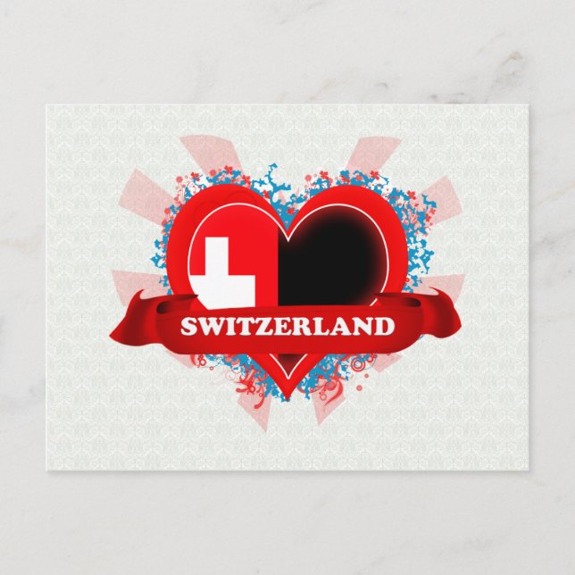 Vintag I Liebe Schweiz Postkarte (Vorderseite)