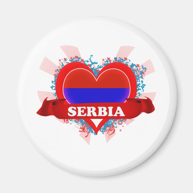 Vintag I Liebe Serbien Magnet (Vorne)