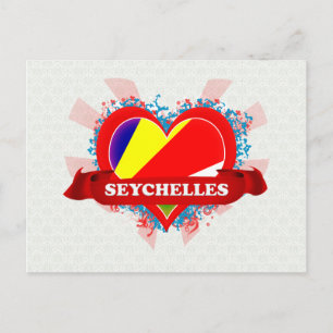 Vintag I Liebe Seychellen Postkarte