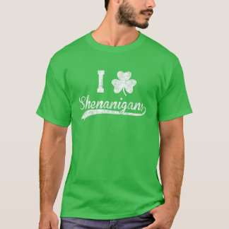 Vintag I Liebe Shenanigans Clover St Patrick's Day T-Shirt