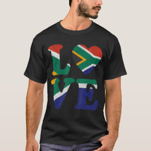 Vintag I Liebe Südafrikanische Flagge Herz Südafri T-Shirt