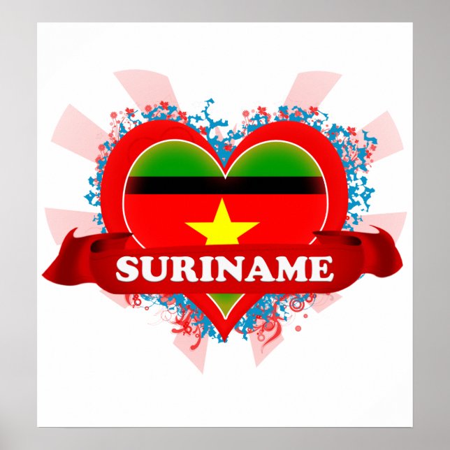 Vintag I Liebe Suriname Poster (Vorne)