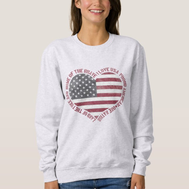 Vintag I Liebe USA Herz Sweatshirt (Vorderseite)