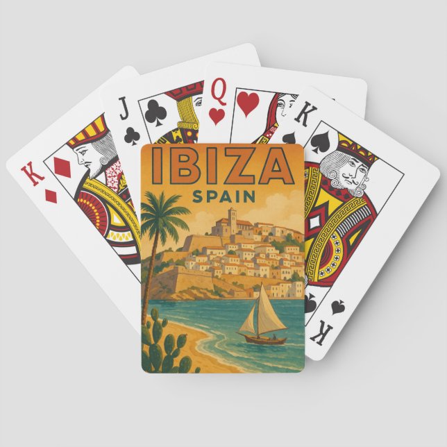 Vintag Ibiza Spanien Baleares Insel Spielkarten (Rückseite)