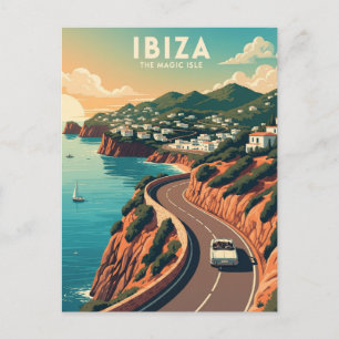 Vintag Ibiza Spanien Reisen Postkarte