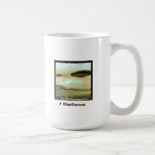 Vintag "ich glaube" UFO-Tasse Kaffeetasse