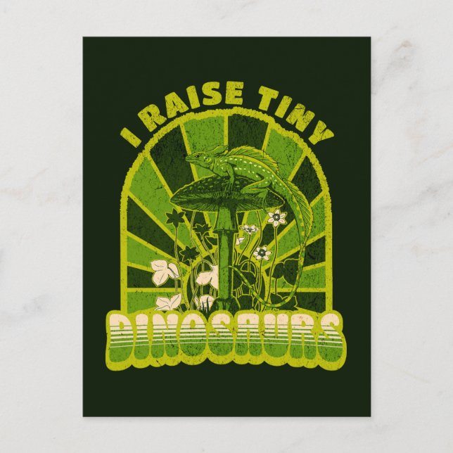 Vintag ich wütige Tiny Dinosaurier Vintag Postkarte (Vorderseite)