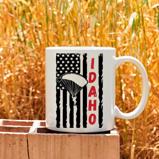 Vintag Idaho Paragliding Skydiving Kaffeetasse (Von Creator hochgeladen)