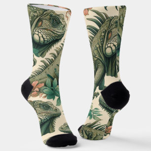 Vintag Iguana Pattern Socken
