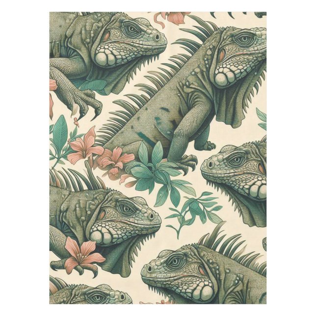 Vintag Iguana Pattern Tischdecke (Vorderseite)