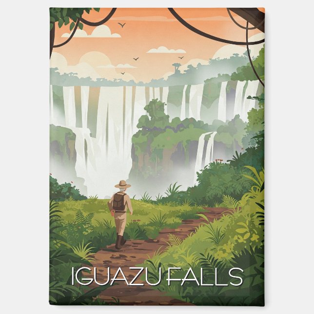 Vintag Iguazu Falls Argentinien Magnet (Vorderseite)