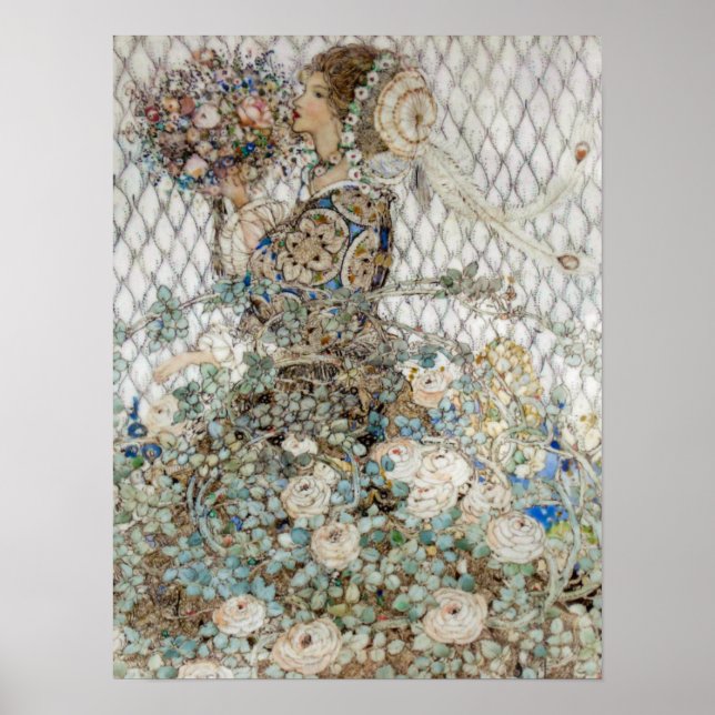 Vintag Illustration Annie French "The Rose" Poster (Vorne)