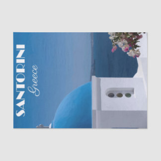 Vintag Illustration Santorini, Griechenland Reisen Seidenpapier