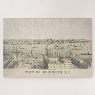 Vintag Illustrative View of Brooklyn NY (1846)