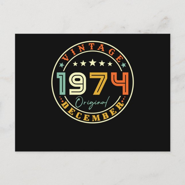 Vintag im Dezember 1974 Postkarte (Vorderseite)