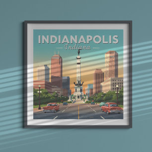 Vintag Indianapolis Indiana Poster