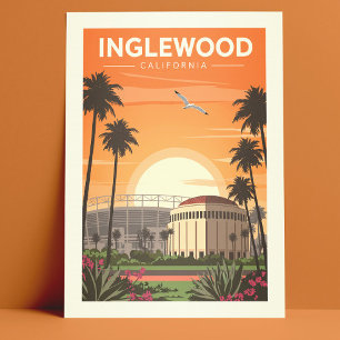 Vintag Inglewood California Postkarte