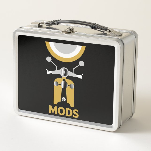 Vintag Inspiriert britische Mod und Rockers Metall Brotdose (Vorderseite)
