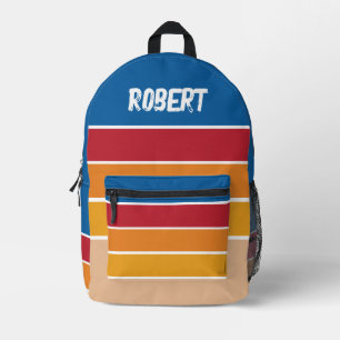 Vintag Inspiriert Farbstreifendesign Bedruckter Rucksack