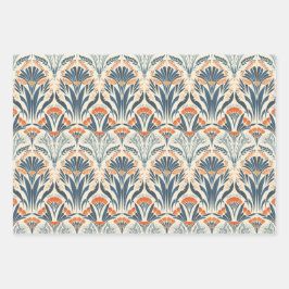 Vintag Inspiriert florale Art Déco Geschenkpapier Set