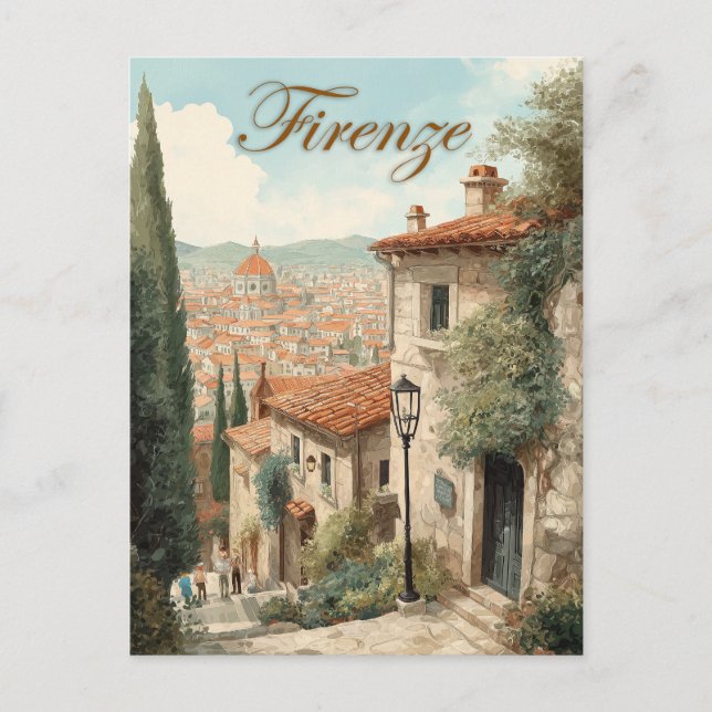 Vintag Inspiriert Florenz Postkarte (Vorderseite)