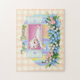 Vintag Inspiriert Lamm im Ostereier-Jigsaw-Puzzle