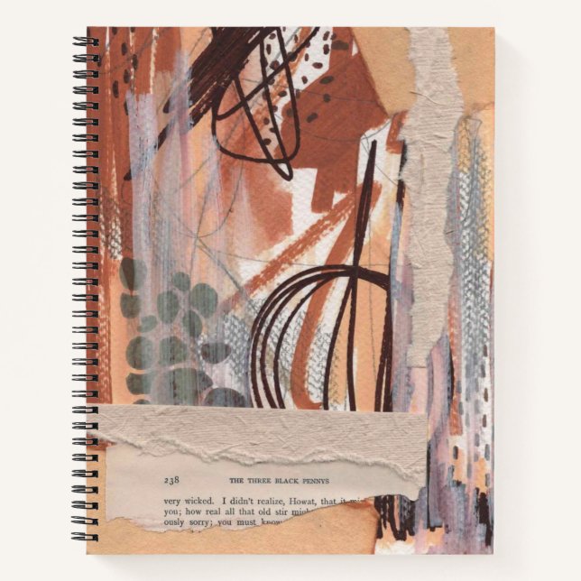 Vintag Inspiriert Mixed Media Spiral Notebook Notizbuch (Vorderseite)