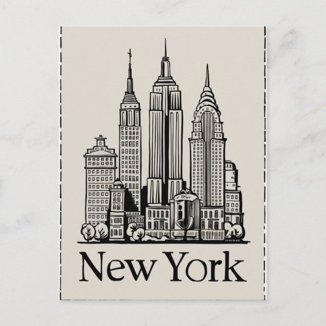 Vintag inspiriert neue York Postkarte (Vorderseite)