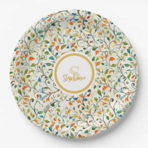 Vintag Inspiriert Paisley Leaf Muster (2) Pappteller