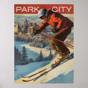 Vintag Inspiriert Parkstadt Poster
