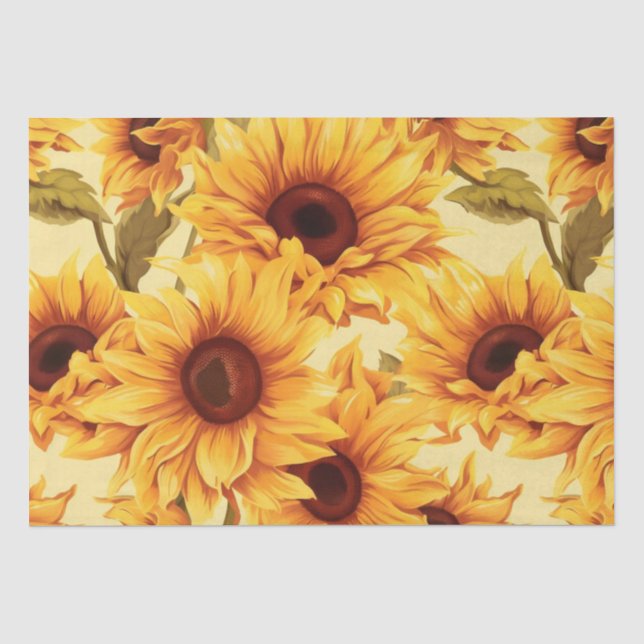 Vintag Inspiriert Sonnenblumen Seidenpapier (Vorderseite)