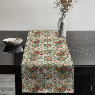 Vintag Inspiriert Tischläufer-Rote Rosen Tiles Großer Tischläufer