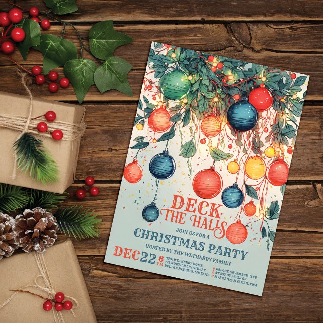 Vintag Inspiriert Weihnachtsfest "Deck the Halls"  Einladung (Von Creator hochgeladen)