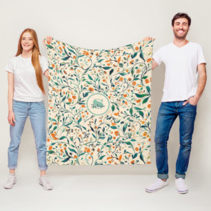 Vintag-Inspiriertes Paisley Leaf-Muster (3) Fleecedecke