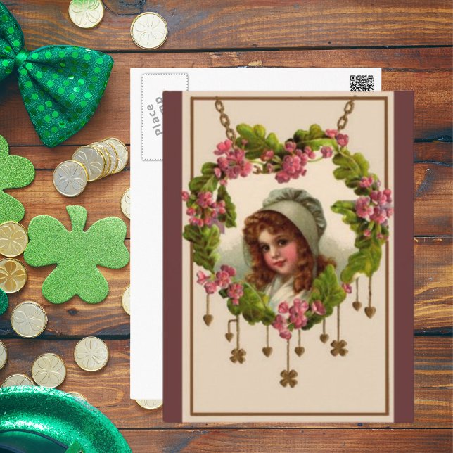 Vintag Irish Girl Postkarte (Vintage Irish Girl Postcard)
