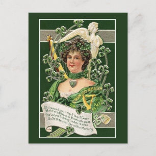 Vintag Irish Women St. Patrick's Day Feiertagspostkarte