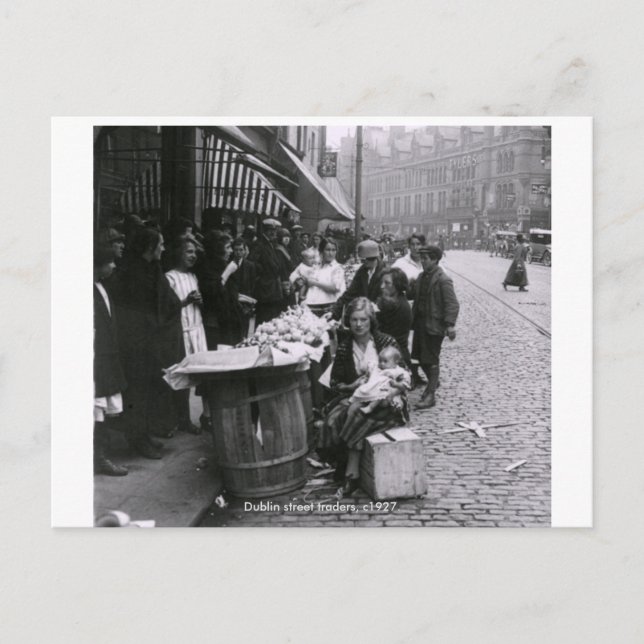 Vintag Irland, Dublin Street Traders c1927 Postkarte (Vorderseite)