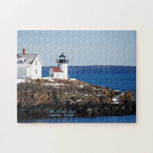 Vintag Island Lighthouse Custom Foto (Horizontal)