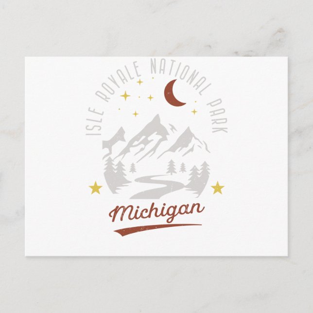 Vintag Isle Royale Nationalpark Michigan Postkarte (Vorderseite)