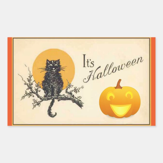 Vintag ist Halloween Rechteckiger Aufkleber (Vorderseite)
