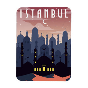 Vintag Istanbul Türkei Stadtbild Crescent Magnet