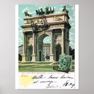 Vintag Italien, Milano, Arco della tempo Poster