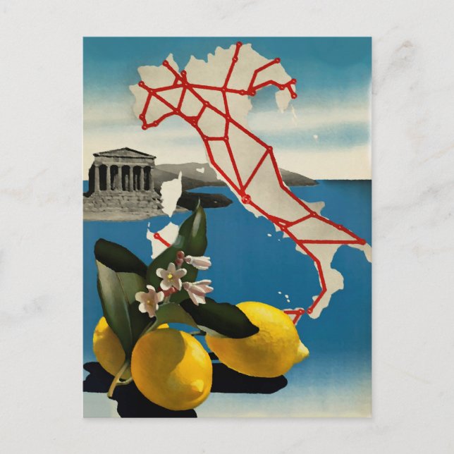 Vintag Italien Reisekarte Postkarte (Vorderseite)