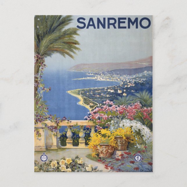 Vintag Italien Reiseplakat Postkarte (Vorderseite)