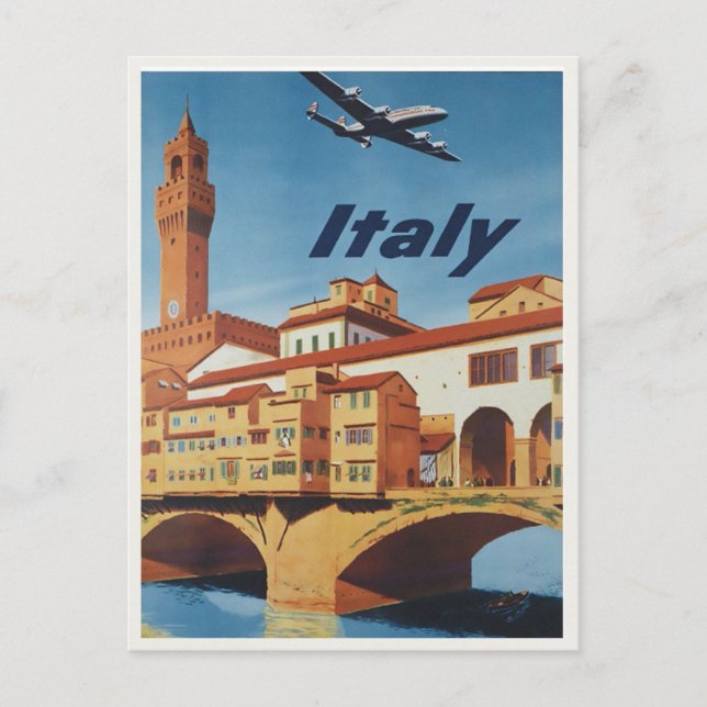 Vintag Italien Reiseplakat Postkarte (Vorderseite)